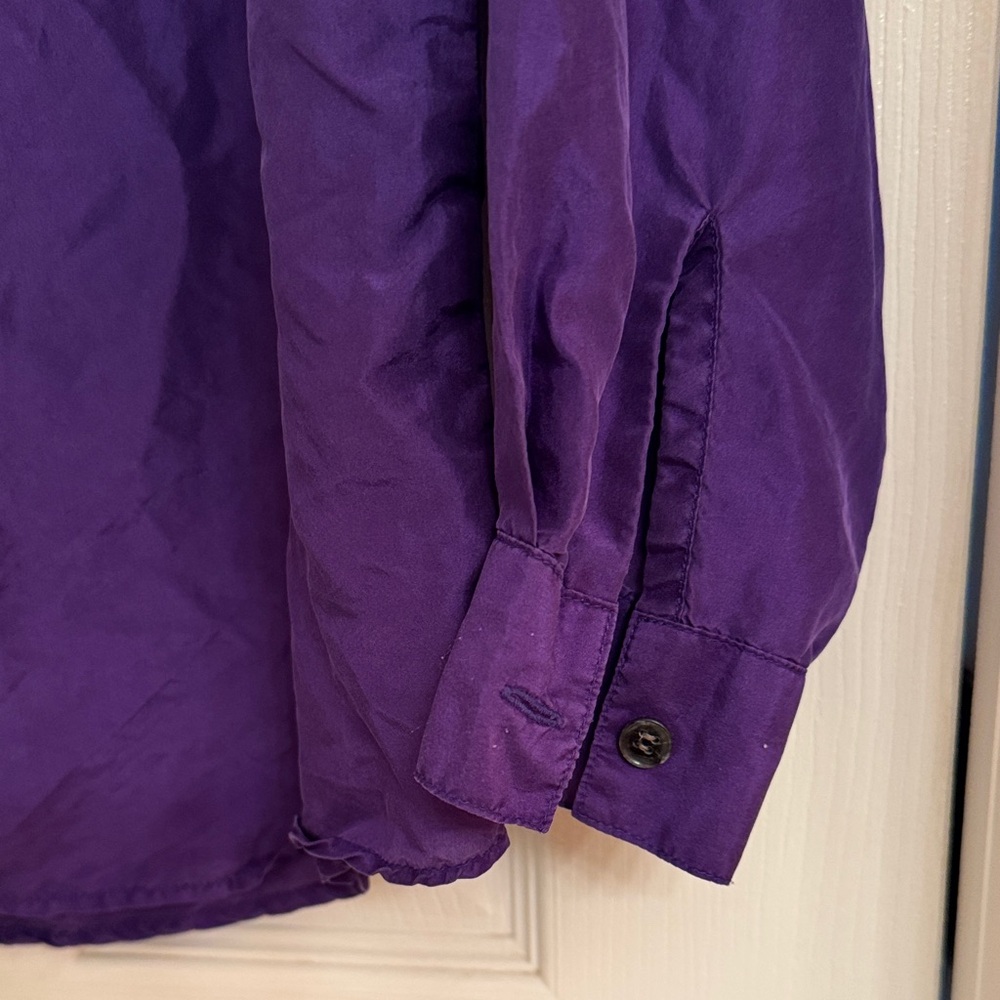 Silk Long Sleeve Women’s Purple Button-Up Blouse by S.I.N.Y. Size Medium - Picture 6 of 7